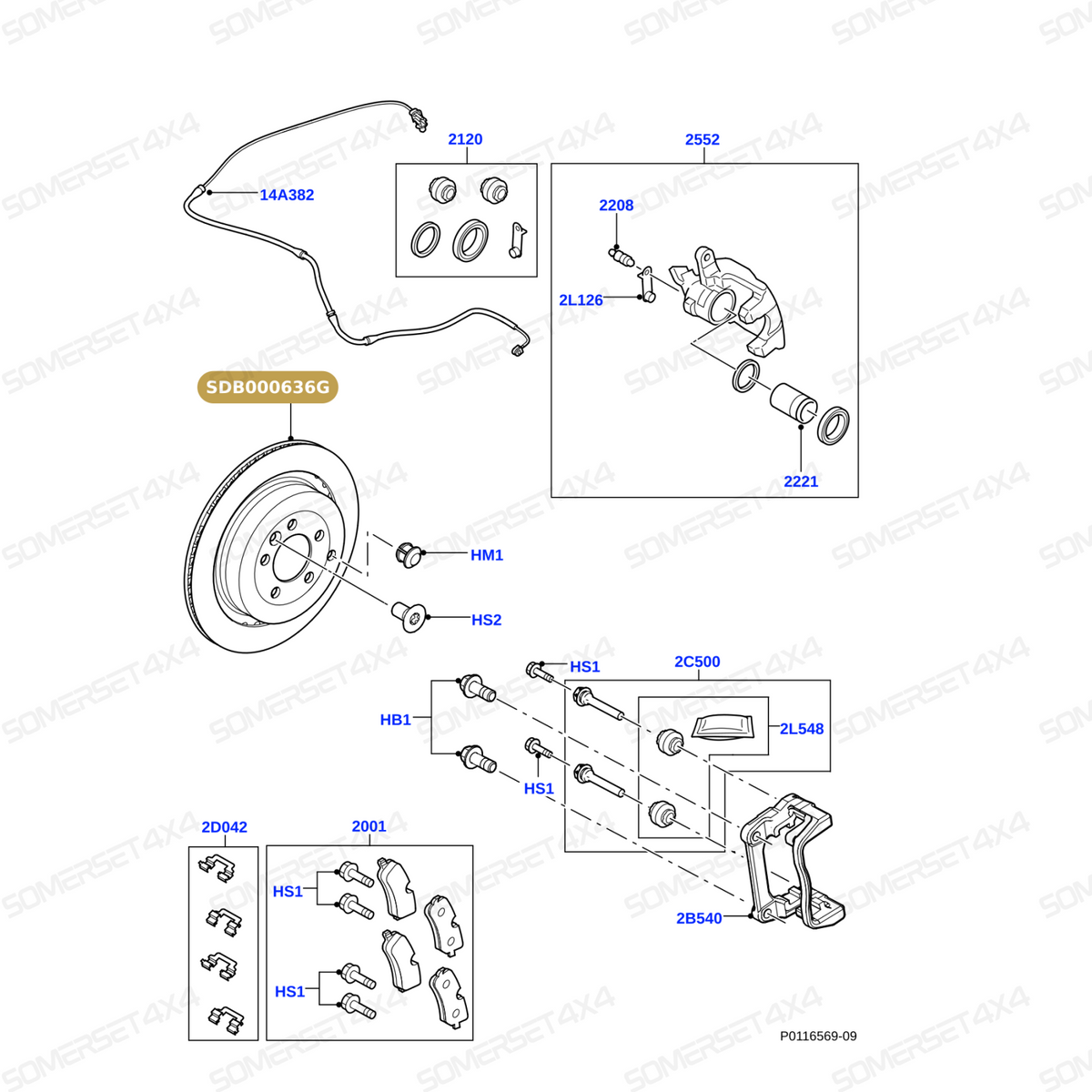 SDB000636G LAND ROVER - BRAKE DISC -REAR - VENTED From DELPHI