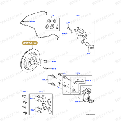 SDB000636G LAND ROVER - BRAKE DISC -REAR - VENTED From DELPHI