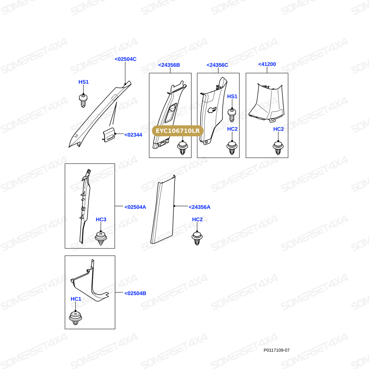 EYC106710LR GENUINE LAND ROVER - CLIP