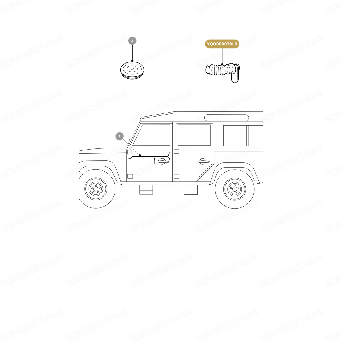 YQQ000070LR GENUINE LAND ROVER - GROMMET - DOOR WIRING