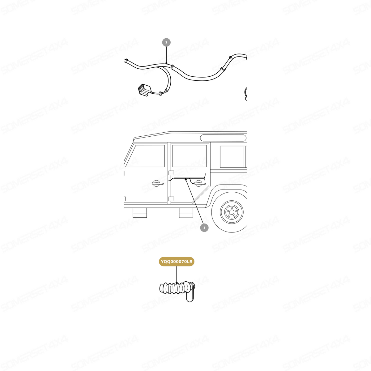 YQQ000070LR GENUINE LAND ROVER - GROMMET - DOOR WIRING