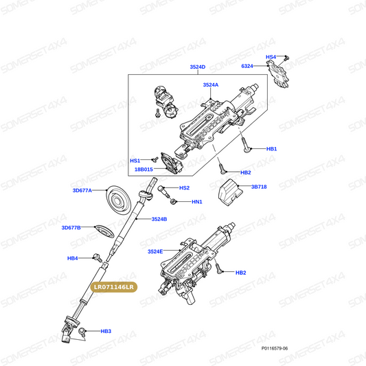 LR071146LR GENUINE LAND ROVER - SHAFT - STEERING