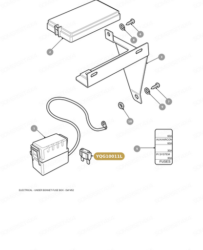 YQG10011L LAND ROVER - FUSE - 60A MAXI TYPE From PR2 ALLMAKES OE
