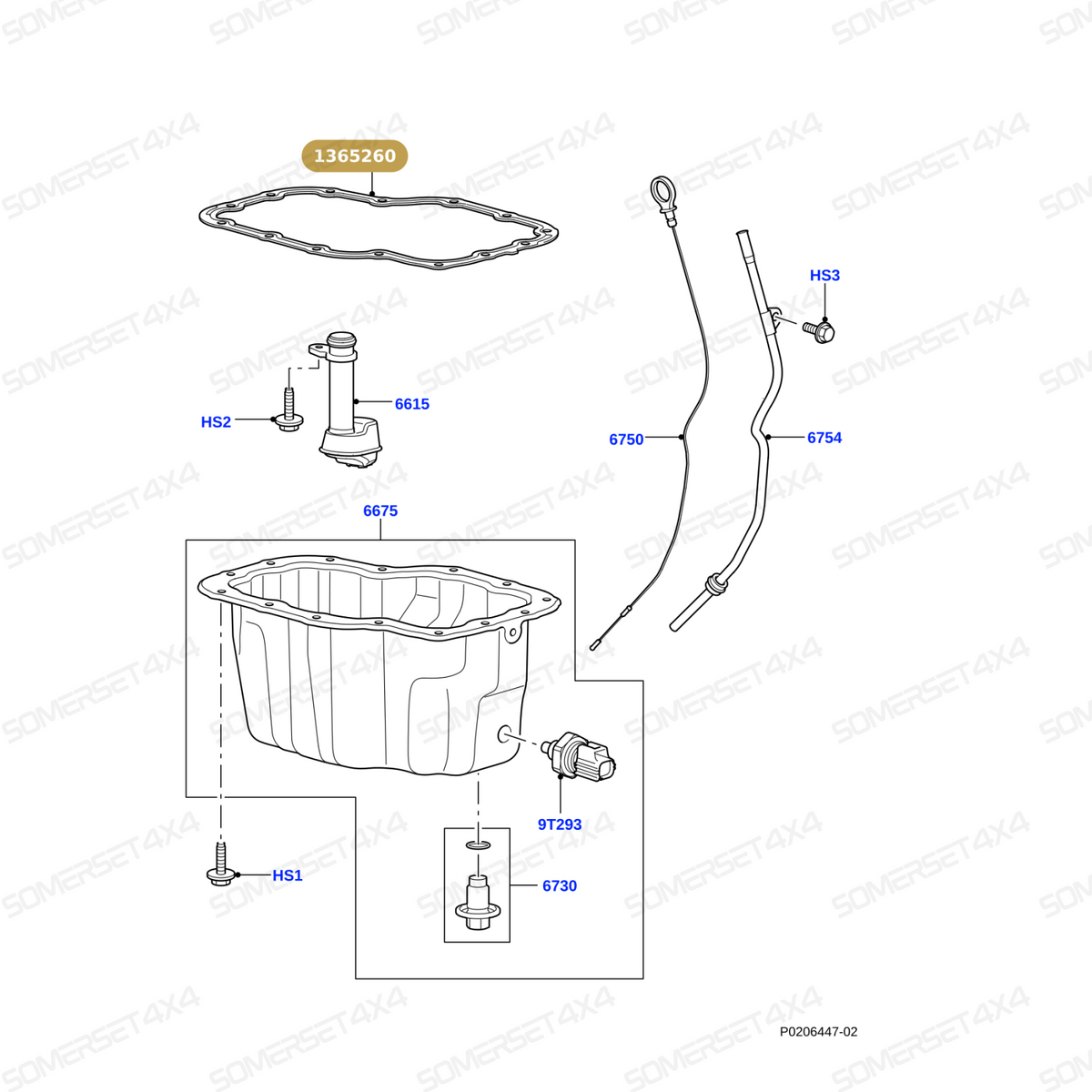 1365260 LAND ROVER - GASKET-SUMP-ENGINE 2.7D L319;L320;L462 From ALLMAKES
