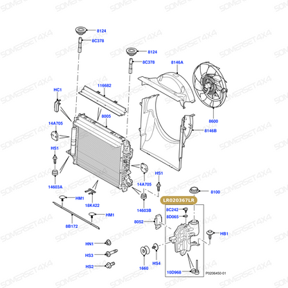 LR020367LR GENUINE LAND ROVER - TANK - RADIATOR OVERFLOW