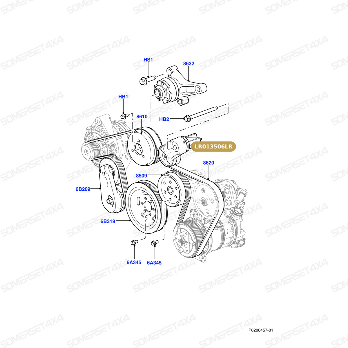 LR013506LR GENUINE LAND ROVER - PULLEY - IDLER