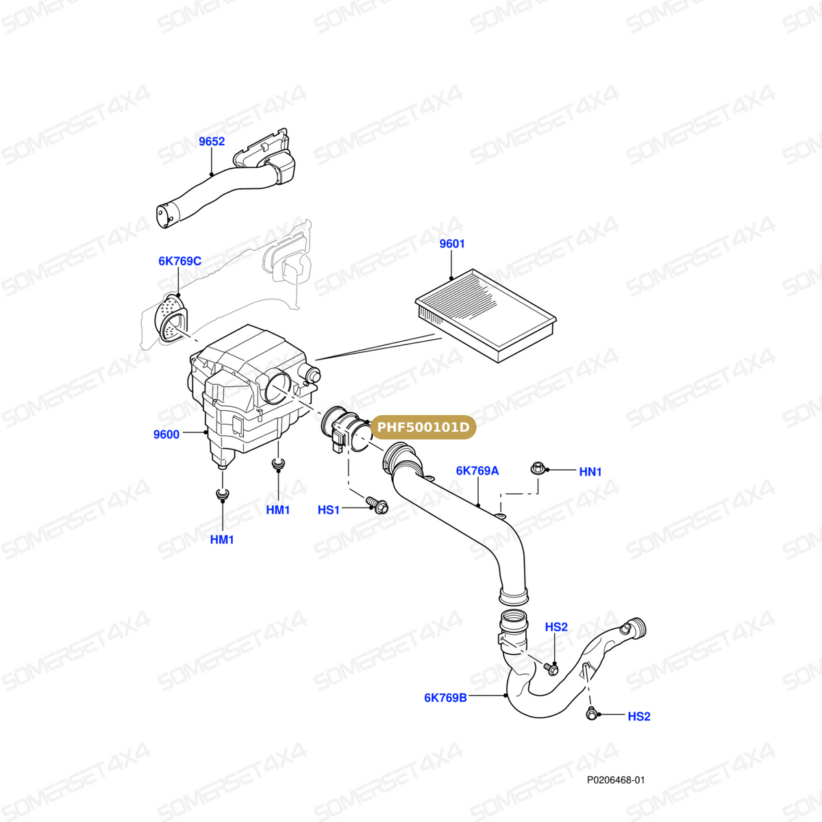 PHF500101D LAND ROVER - SENSOR-AIR FLOW MASS 2.7D L319 L320 From DELPHI
