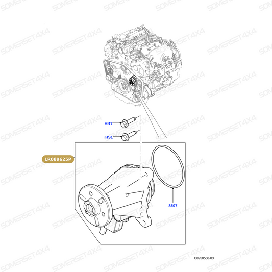 LR089625P LAND ROVER - PUMP - WATER From PROFLOW