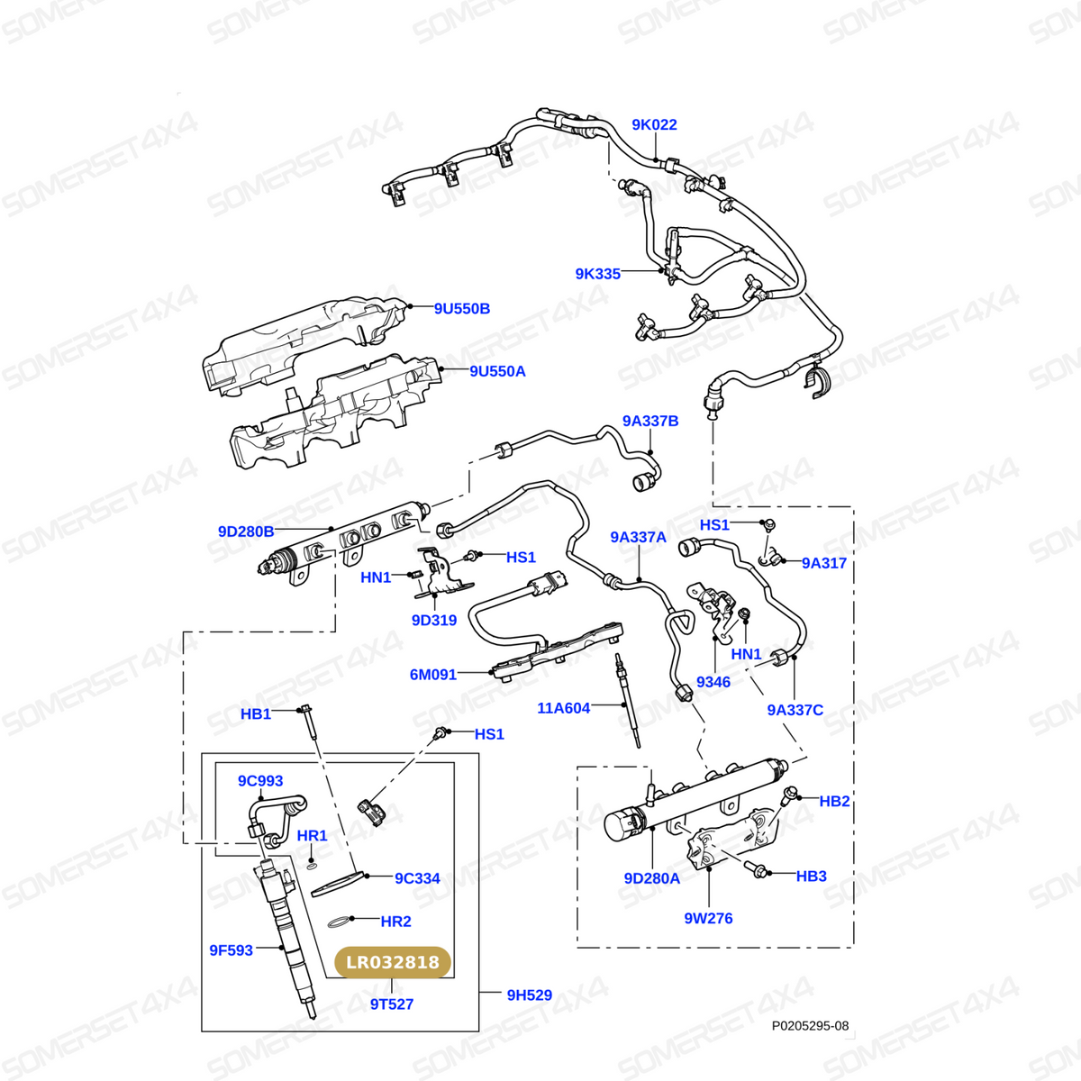 LR032818 LAND ROVER - WASHER - SEALING - TO FUEL INJECTORS From ALLMAKES