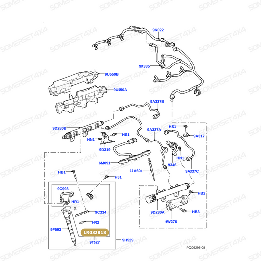 LR032818 LAND ROVER - WASHER - SEALING - TO FUEL INJECTORS From ALLMAKES