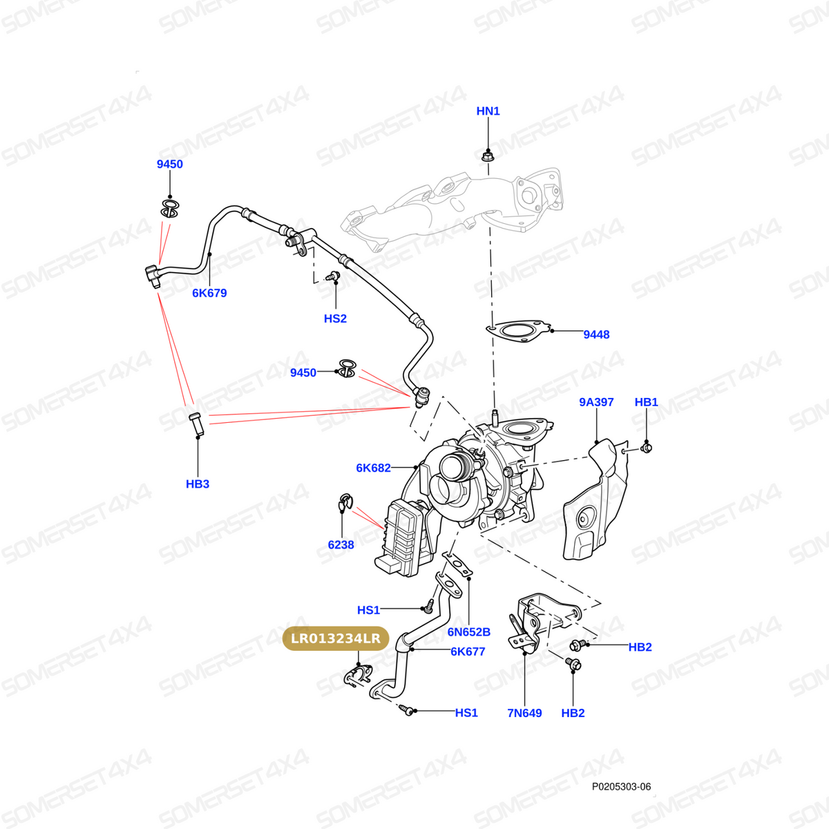 LR013234LR GENUINE LAND ROVER - Gasket - Oil Tube
