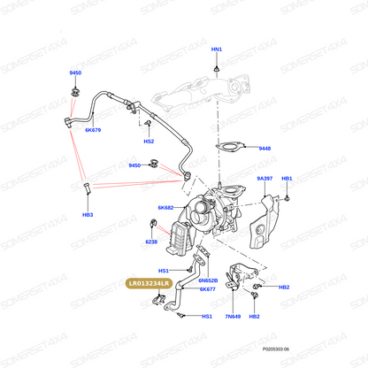 LR013234LR GENUINE LAND ROVER - Gasket - Oil Tube