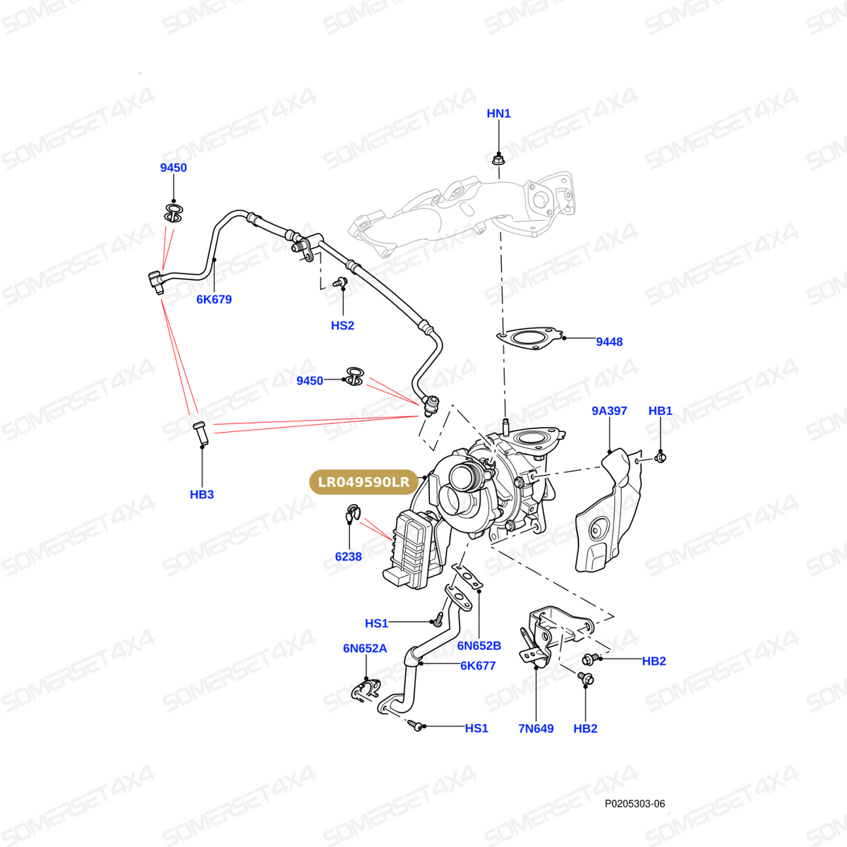LR049590LR GENUINE LAND ROVER - TURBOCHARGER