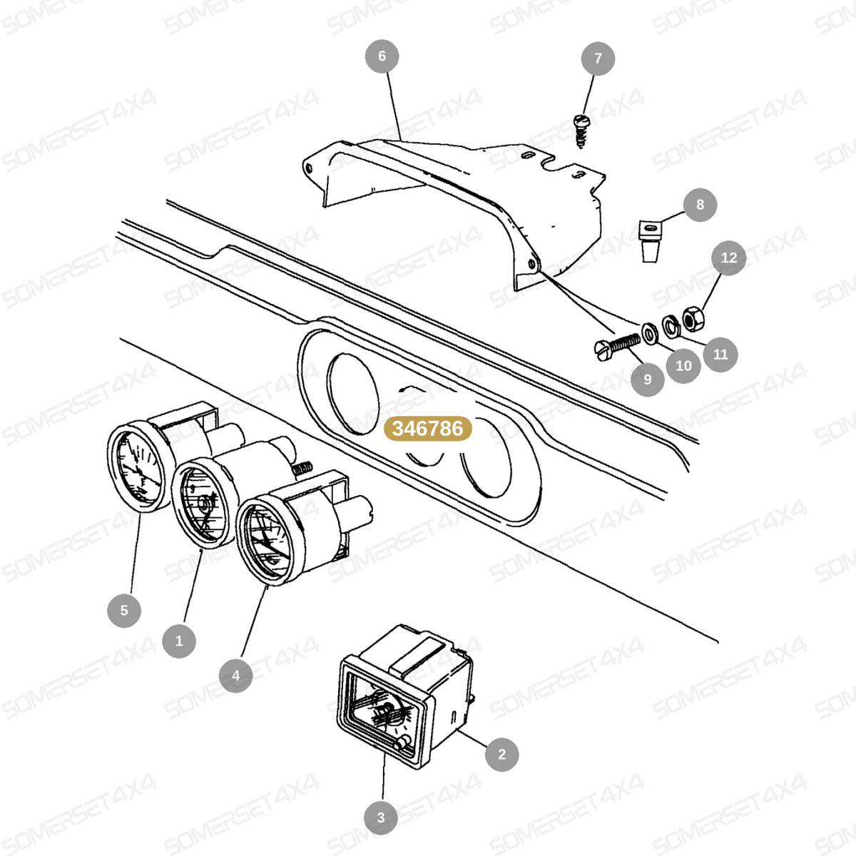 346786 LAND ROVER - COVER - INSTRUMENT From ALLMAKES