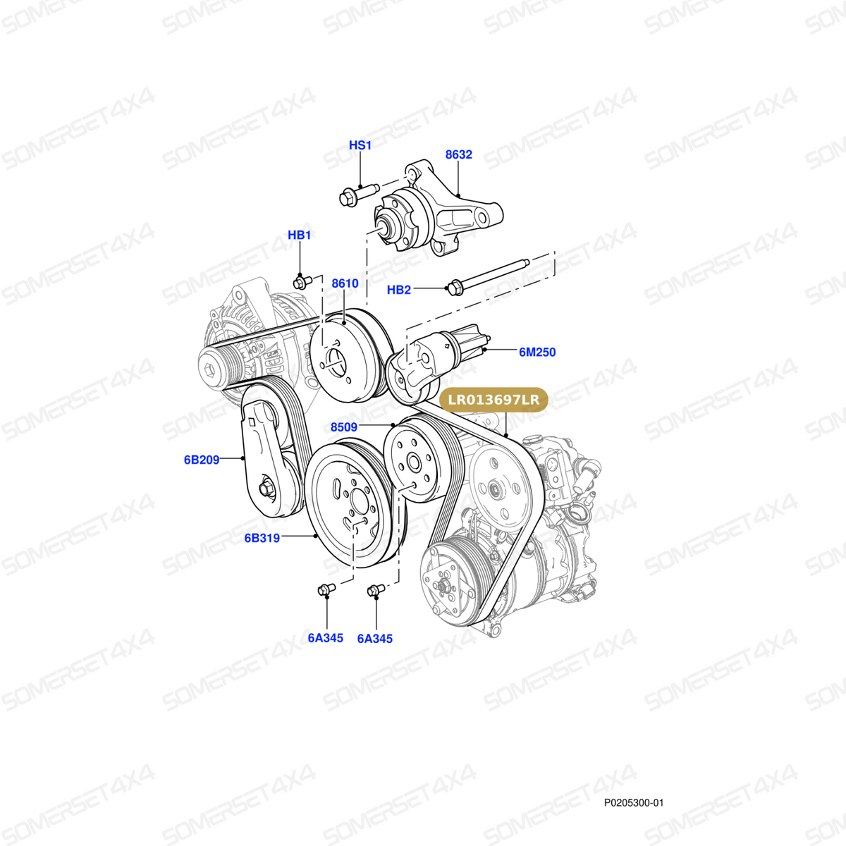 LR013697LR GENUINE LAND ROVER - V-BELT