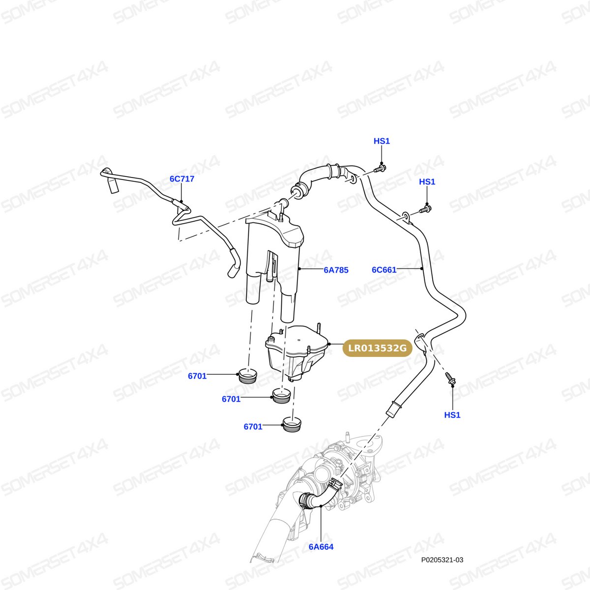 LR013532G LAND ROVER - OIL SEPARATOR RESERVOIR From OEM