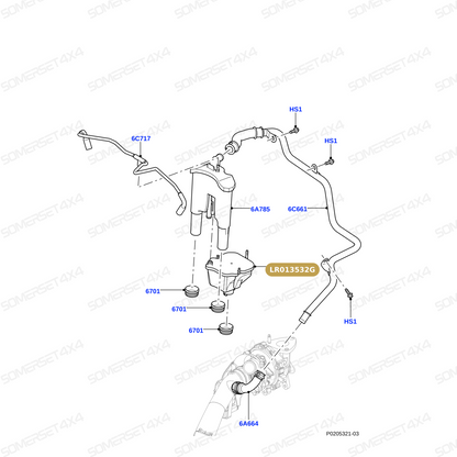 LR013532G LAND ROVER - OIL SEPARATOR RESERVOIR From OEM