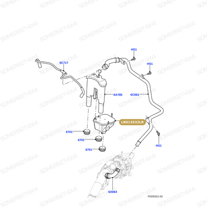 LR013532LR GENUINE LAND ROVER - RESERVOIR - OIL SEPARATOR