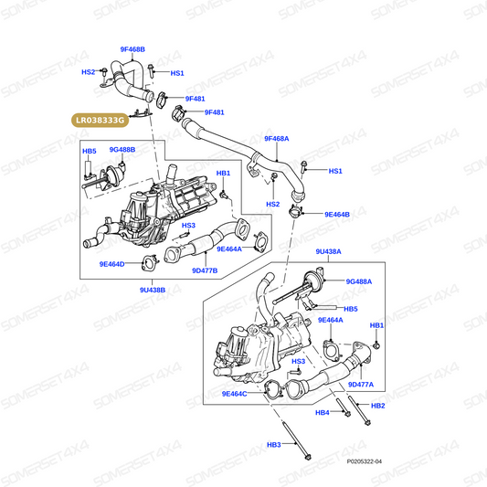 LR038333G LAND ROVER - GASKET - EGR OUTLET From PR2 ALLMAKES OE