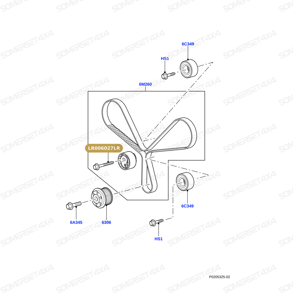 LR006027LR GENUINE LAND ROVER - Bolt