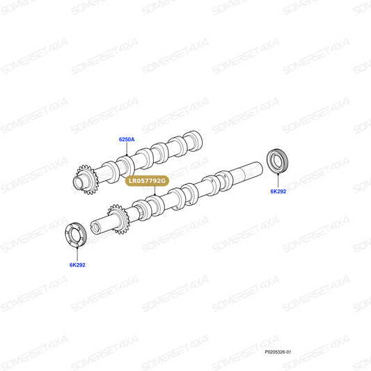 LR057792G LAND ROVER - CAMSHAFT - EXHAUST LH From OEM