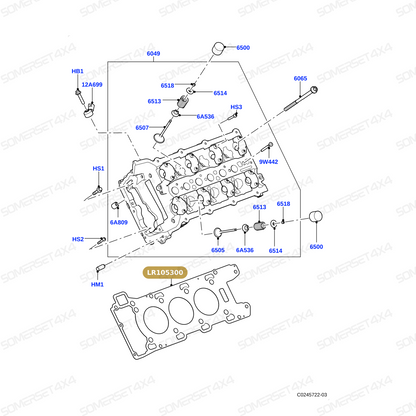 LR105300 LAND ROVER - GASKET - CYLINDER HEAD From ALLMAKES