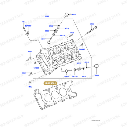 LR105301 LAND ROVER - GASKET - CYLINDER HEAD From ALLMAKES