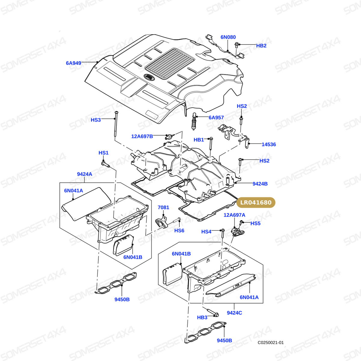 LR041680 LAND ROVER - GASKET-INLET MANIFOLD-UPPER 3.0SC L405;L462;L494;L560 From PR2 ALLMAKES