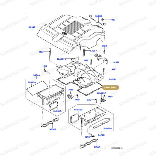 LR041680 LAND ROVER - GASKET-INLET MANIFOLD-UPPER 3.0SC L405;L462;L494;L560 From PR2 ALLMAKES