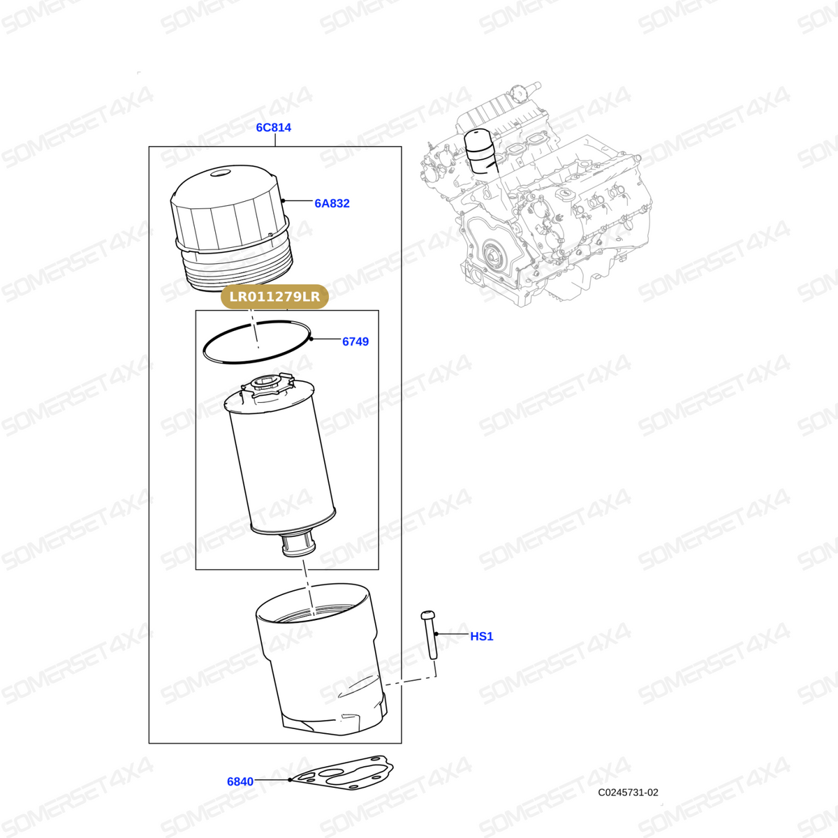 LR011279LR GENUINE LAND ROVER - Filter  - Oil - Element And Seal