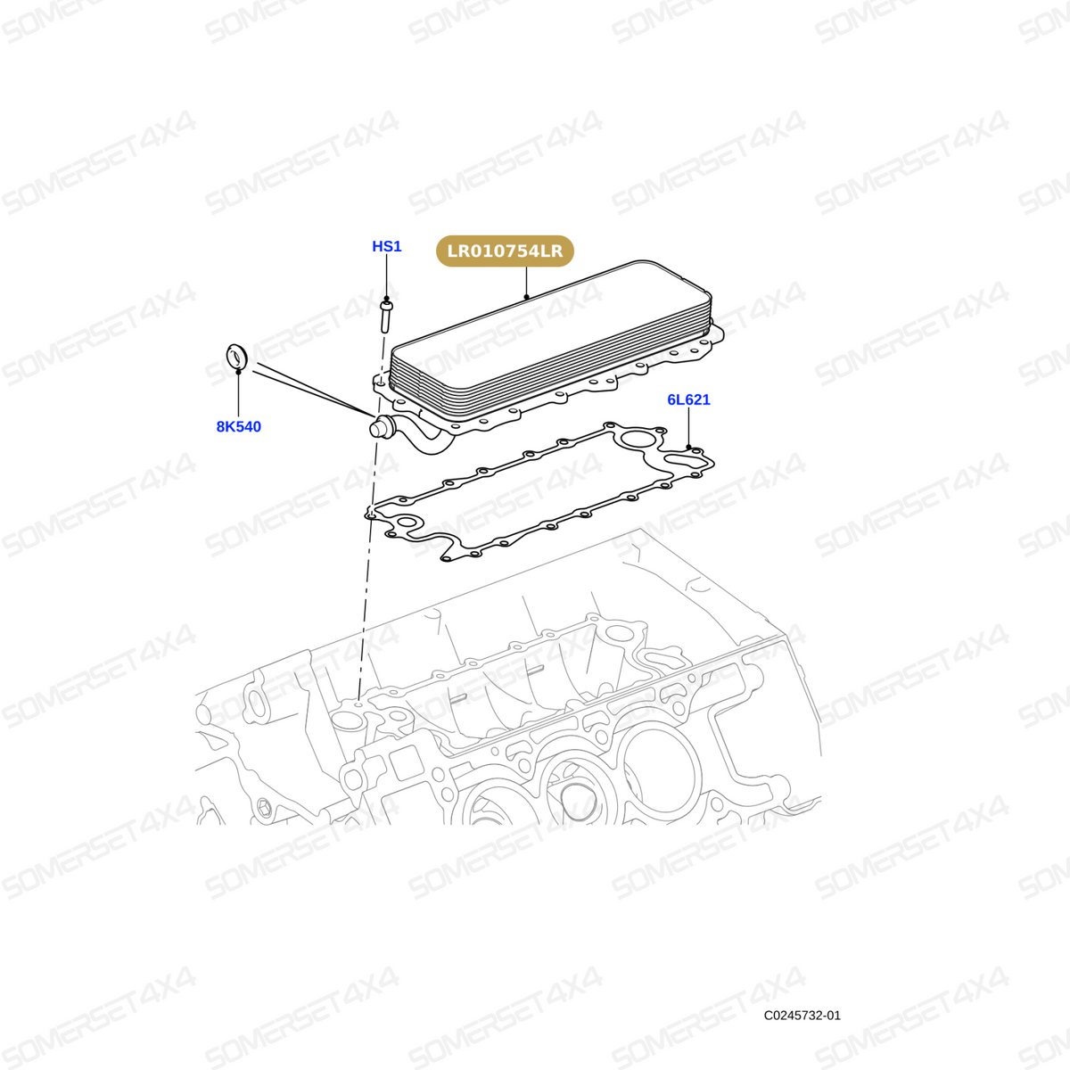 LR010754LR GENUINE LAND ROVER - OIL COOLER