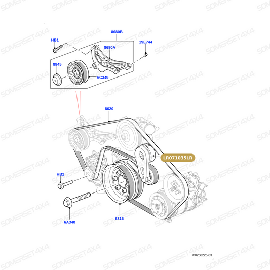 LR071035LR GENUINE LAND ROVER - TENSIONER - DRIVE BELT