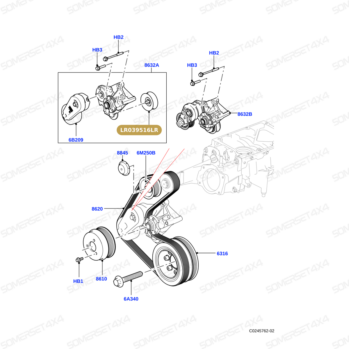 LR039516LR GENUINE LAND ROVER - PULLEY - IDLER