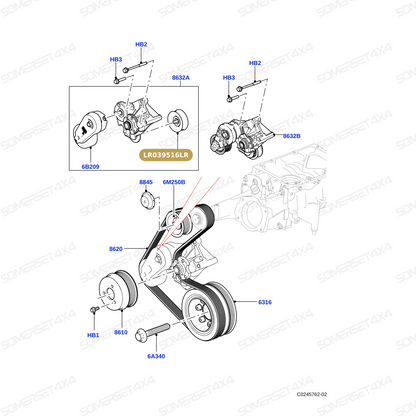 LR039516LR GENUINE LAND ROVER - PULLEY - IDLER