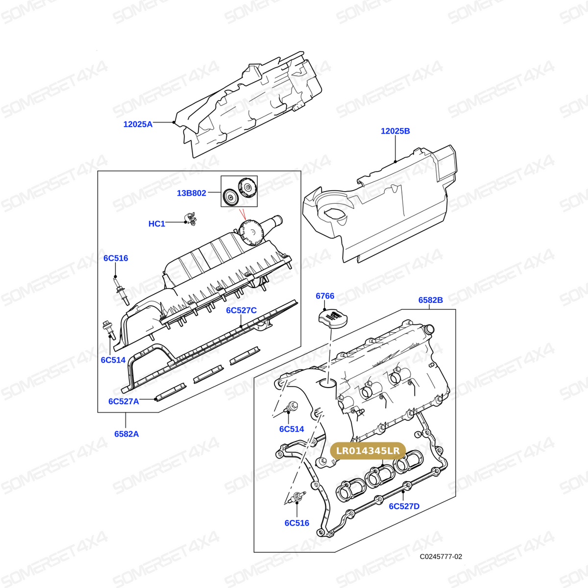 LR014345LR GENUINE LAND ROVER - GASKET - SPARK PLUG APERTURE