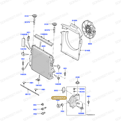 LR020367LR GENUINE LAND ROVER - TANK - RADIATOR OVERFLOW