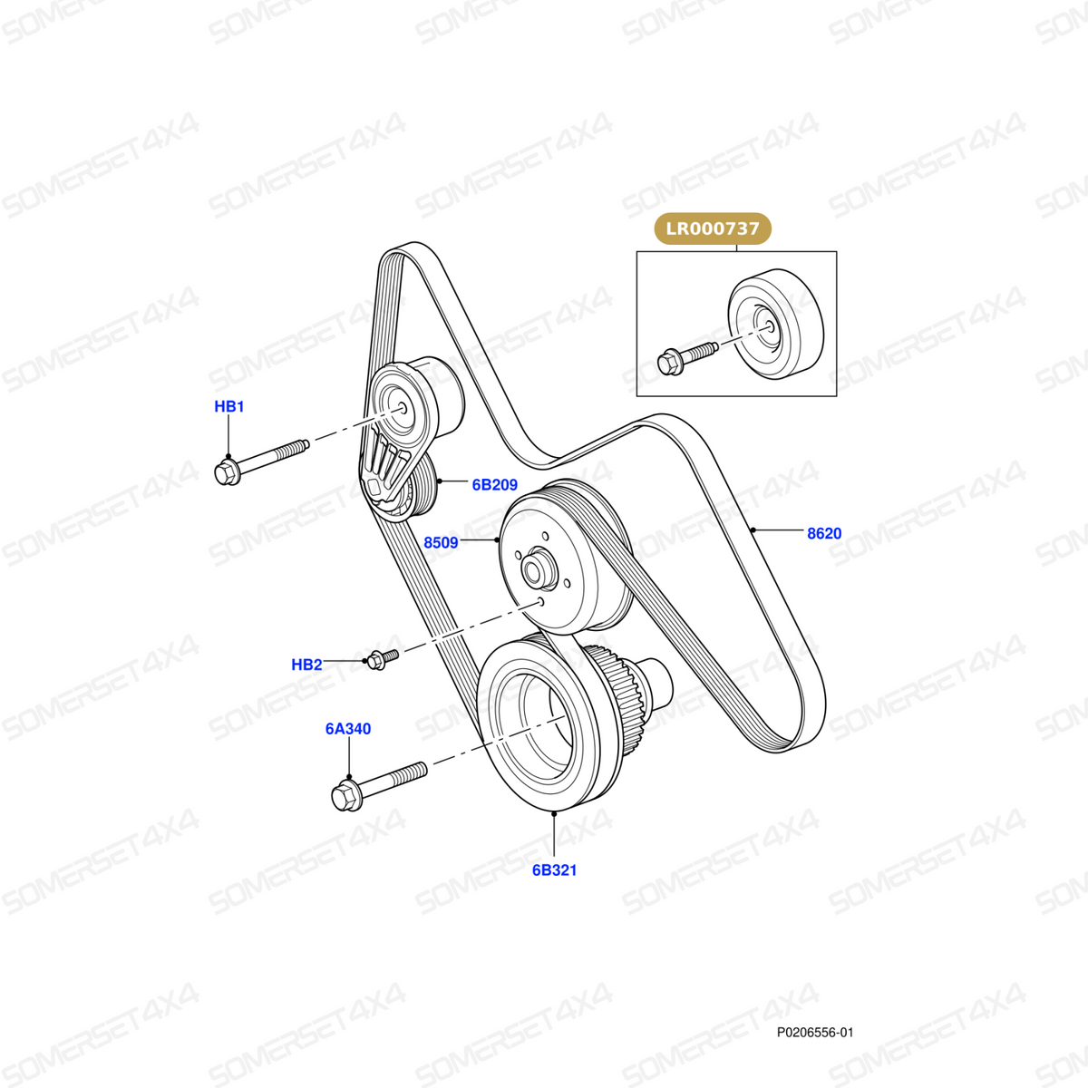 LR000737 LAND ROVER - PULLEY From ALLMAKES