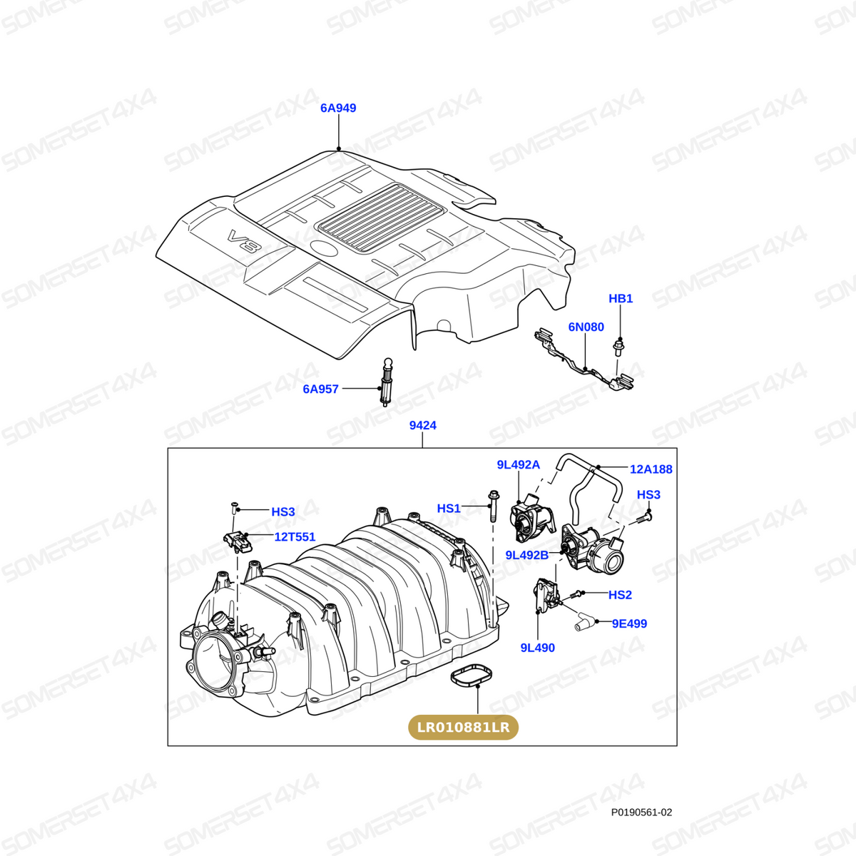 LR010881LR GENUINE LAND ROVER - GASKET - INTAKE MANIFOLD