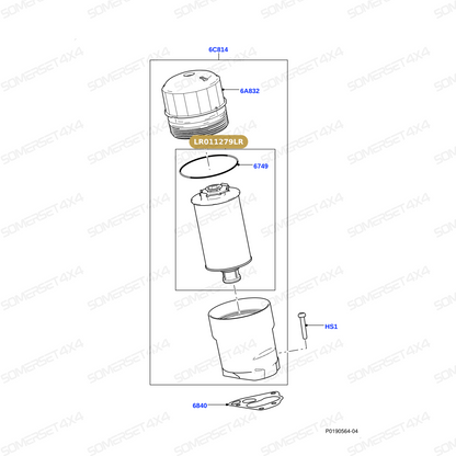 LR011279LR GENUINE LAND ROVER - Filter  - Oil - Element And Seal