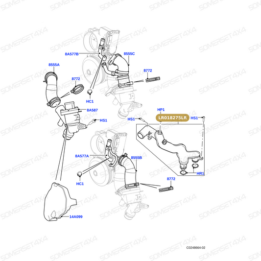 LR018275LR GENUINE LAND ROVER - TUBE - WATER OUTLET