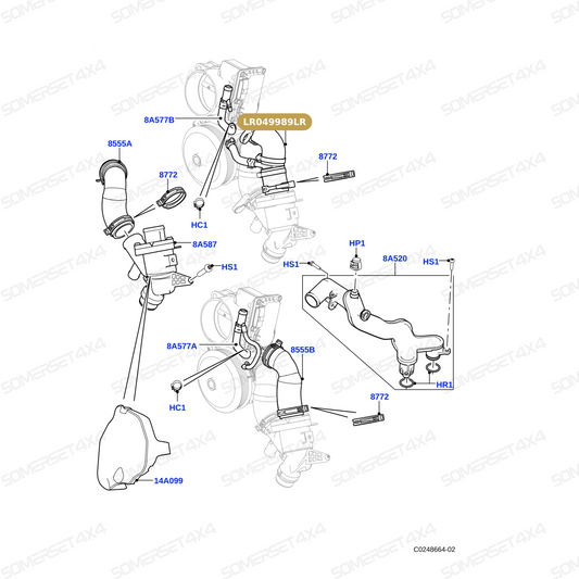 LR049989LR GENUINE LAND ROVER - TUBE - WATER OUTLET