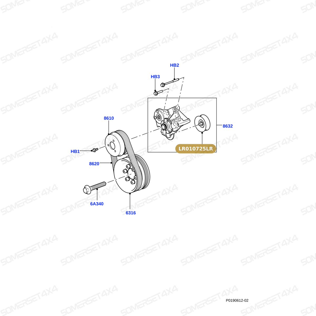 LR010725LR GENUINE LAND ROVER - PULLEY - IDLER
