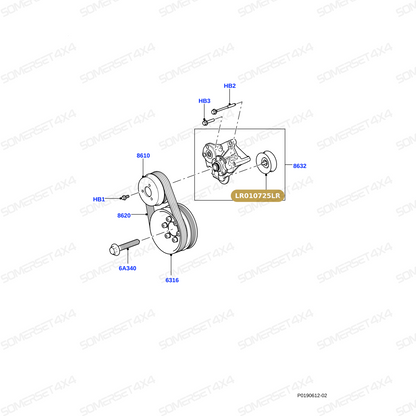 LR010725LR GENUINE LAND ROVER - PULLEY - IDLER