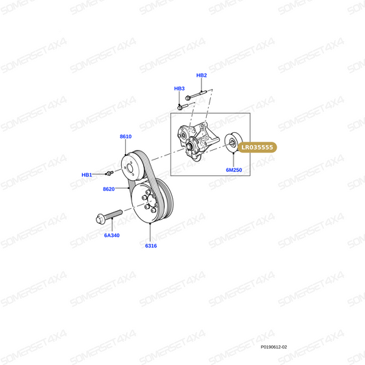 LR035555 LAND ROVER - BRACKET WITH IDLER AND BEARING FAN - FITS From ALLMAKES