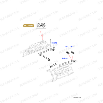 LR133579 LAND ROVER - SERVICE KIT-PCV VALVE 3.0SC 5.0NA+SC L319;L320;L322;L405;L462;L494 From ALLMAKES