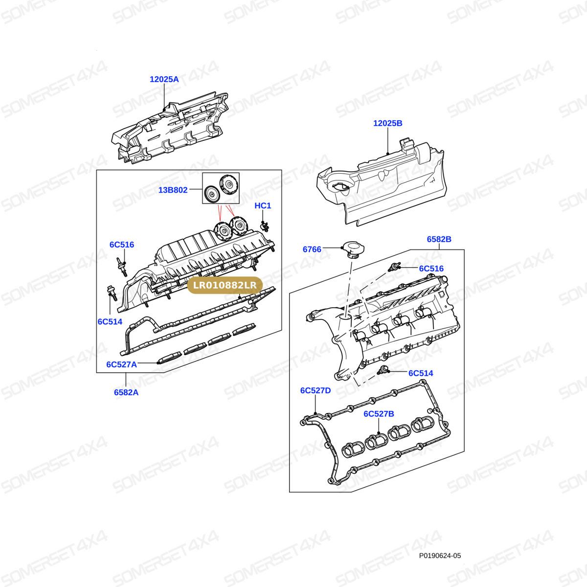 LR010882LR GENUINE LAND ROVER - Gasket - Camshaft Cover