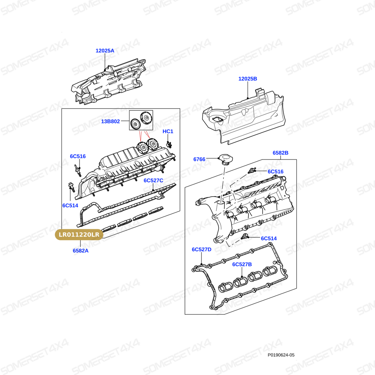 LR011220LR GENUINE LAND ROVER - GASKET - SPARK PLUG APERTURE