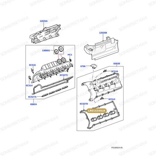 LR014345LR GENUINE LAND ROVER - GASKET - SPARK PLUG APERTURE