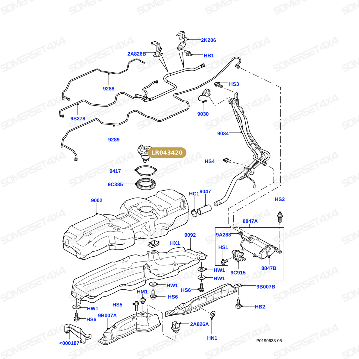 LR043420 LAND ROVER - FLANGE - FUEL SENDER - FITS - D4 - RRS 10-13 From ALLMAKES