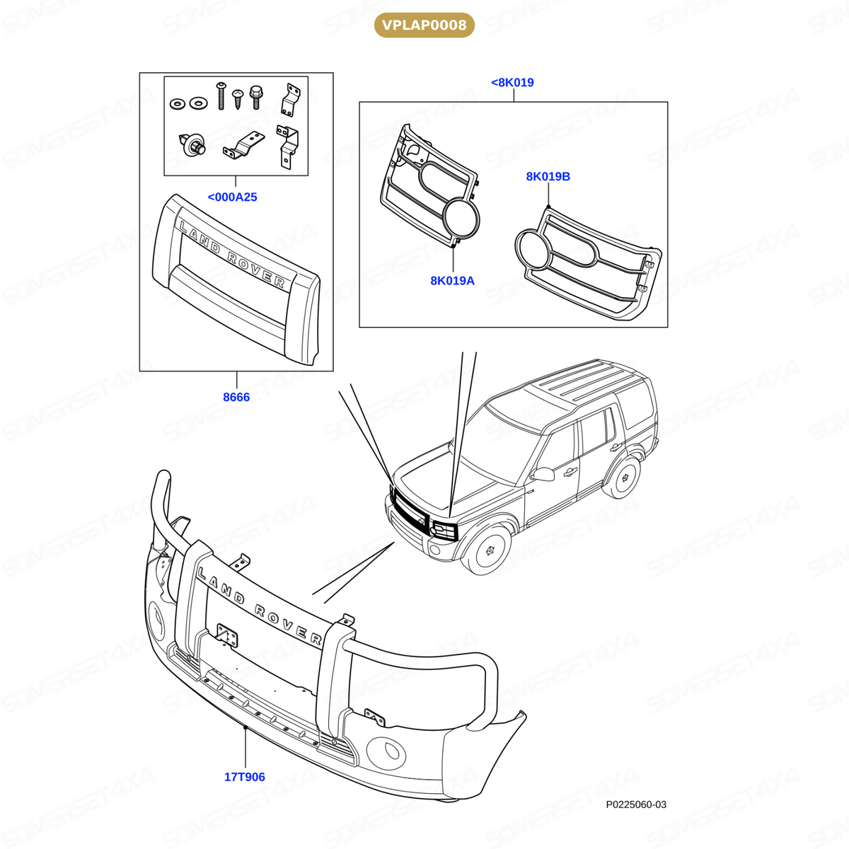 VPLAP0008 LAND ROVER - HEADLAMP GUARDS - PAIR - D4 From TERRAFIRMA